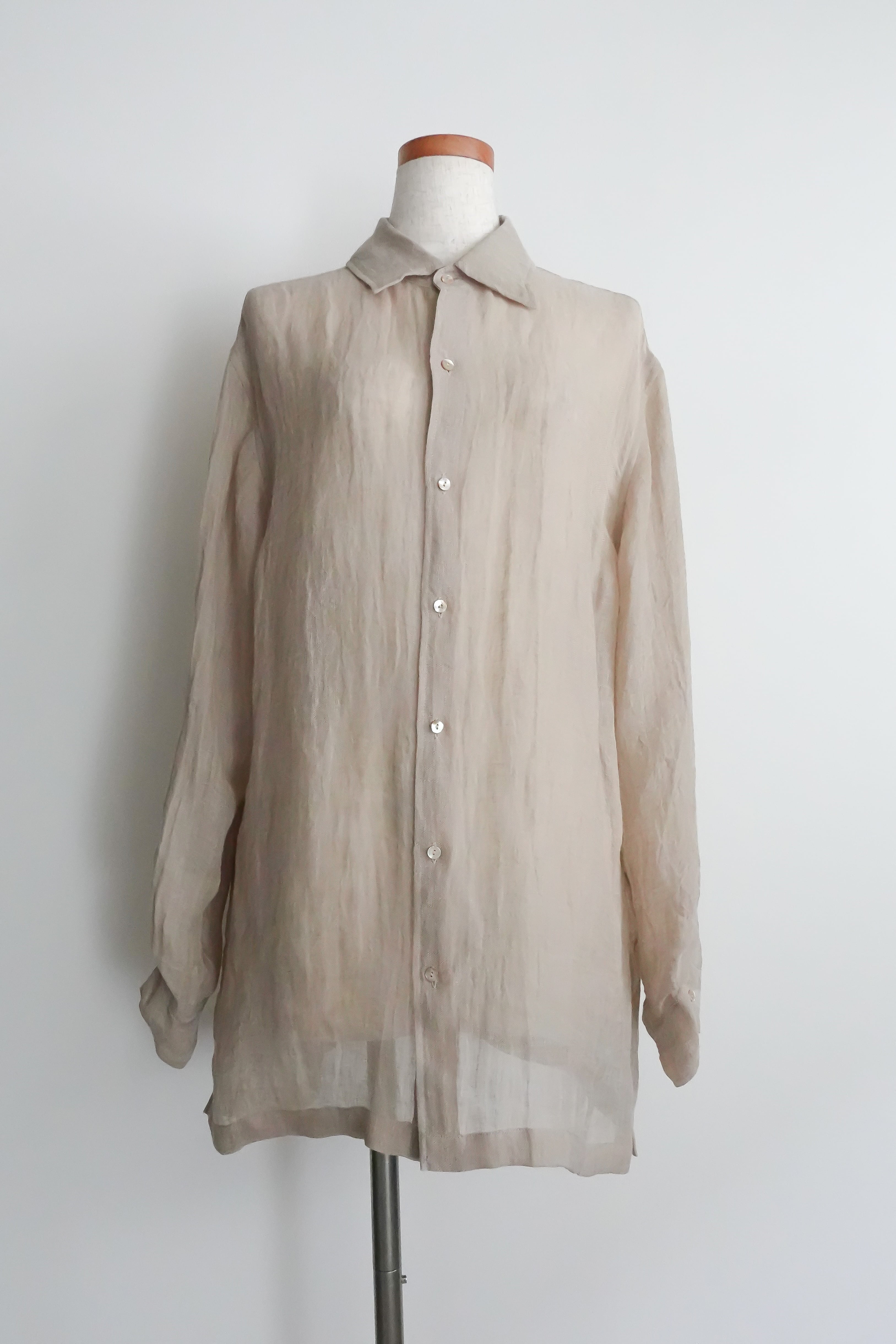 eriko katori リネンガーゼ　長袖シャツ　ERiKOKATORi ERiKOKATORi】linen gawze shirts/NATURAL | TOLMA.