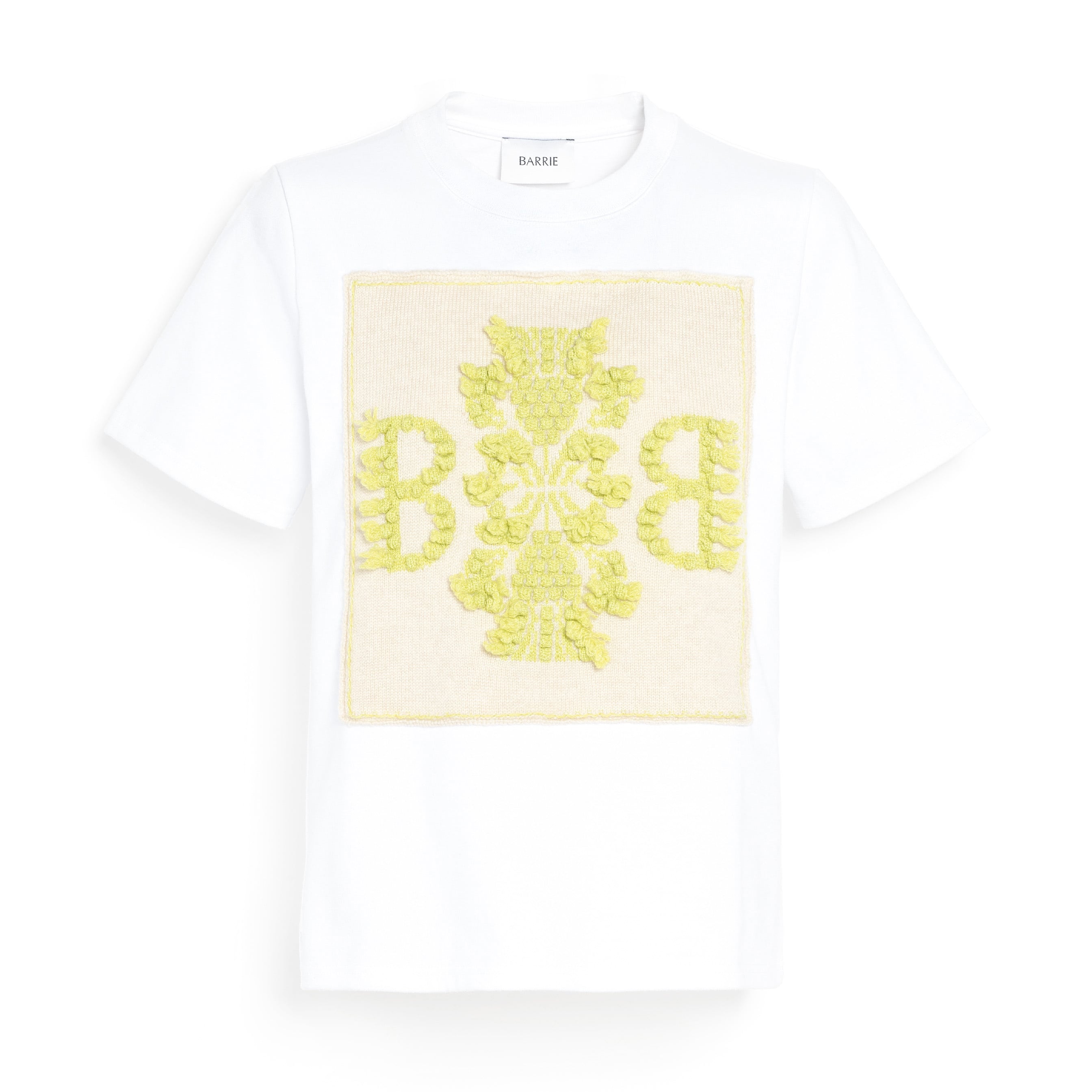 BARRIE CROPPED LOGO TEE SHORT REGULAR WHITE/YELLOW MALTI