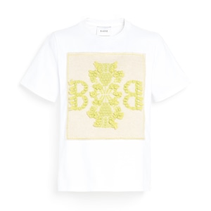 BARRIE CROPPED LOGO TEE SHORT REGULAR WHITE/YELLOW MALTI