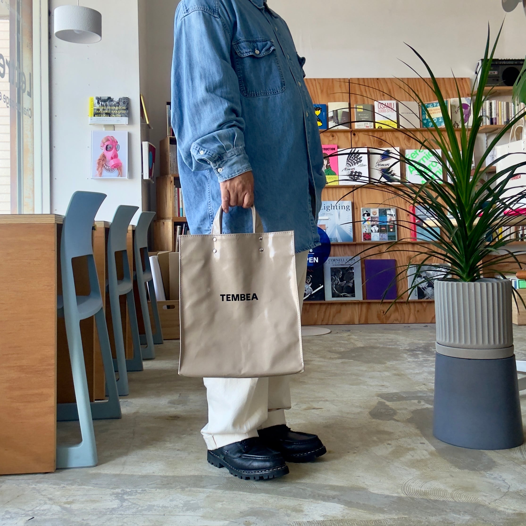 TEMBEA PAPER TOTE MEDIUM SAND-BEIGE | Lettre et Livre