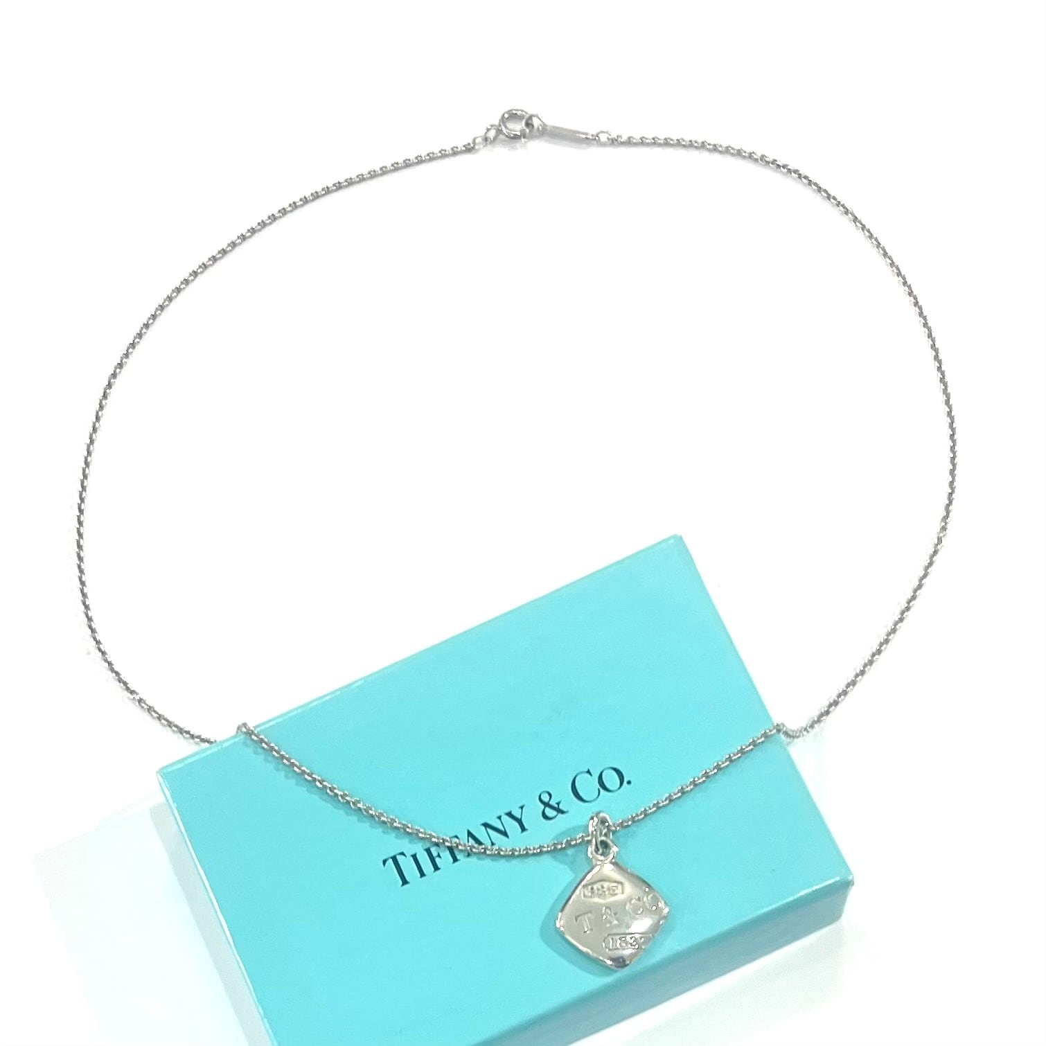 TIFFANY&CO.】2692 T&COティファニータグスクエアプレート ネックレス