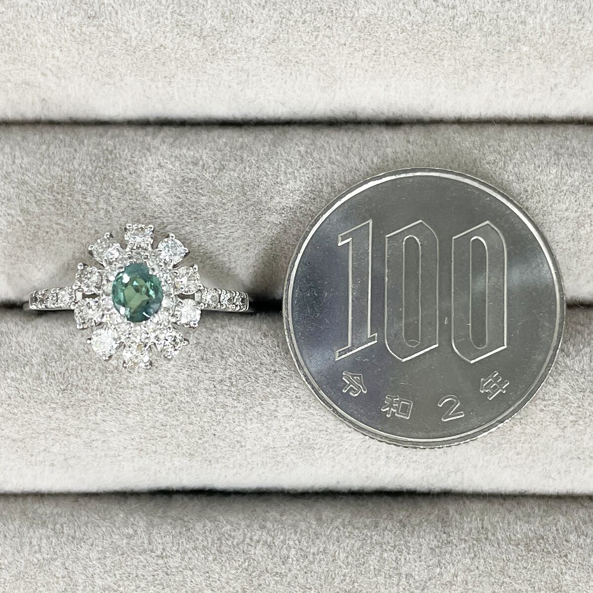 Pt950 天然アレキサンドライト 0.37ct ダイヤ 0.56ct リング | JEWELRY 