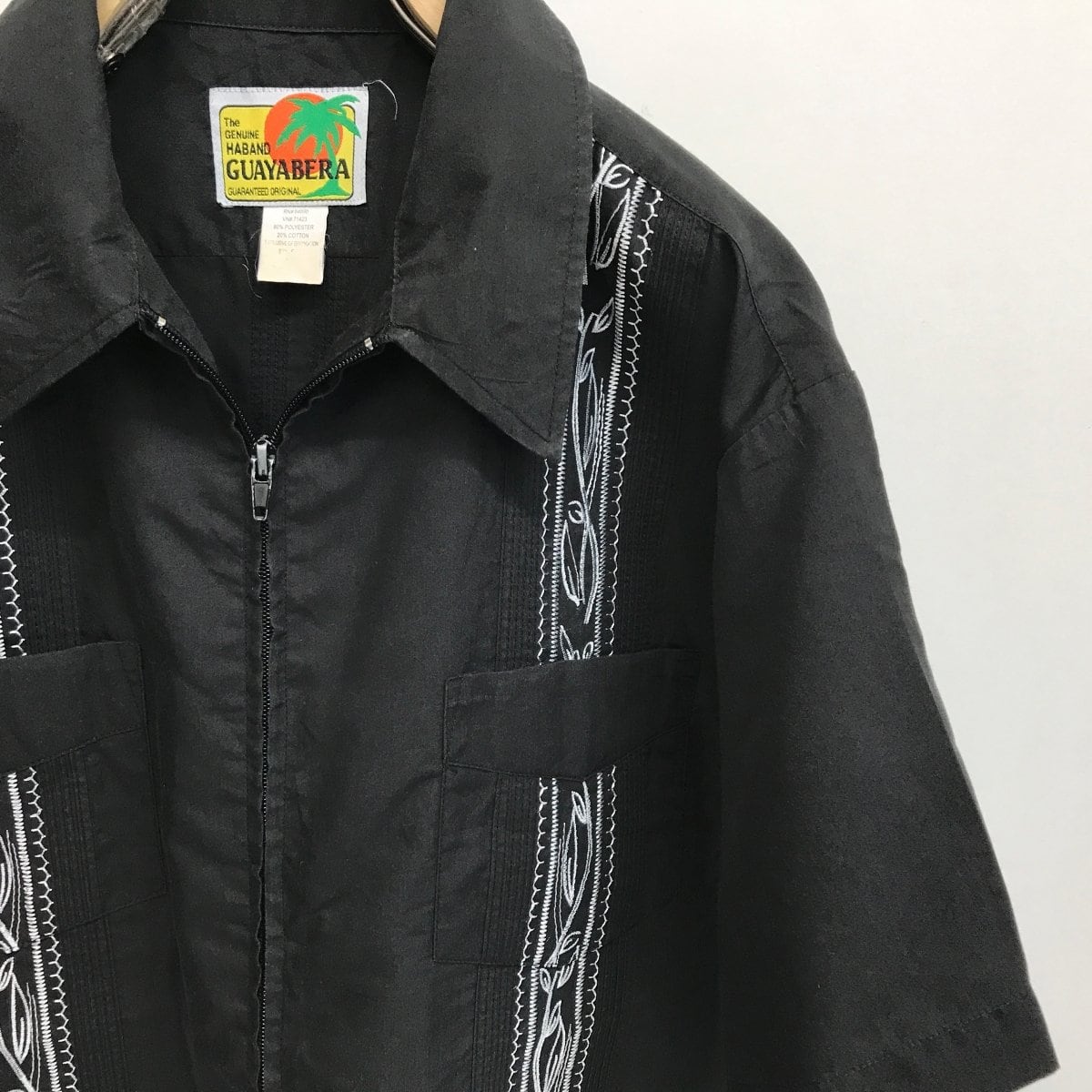 ハバンド 襟芯入り フルジップ 半袖 キューバシャツ GUAYABERA SHIRTS