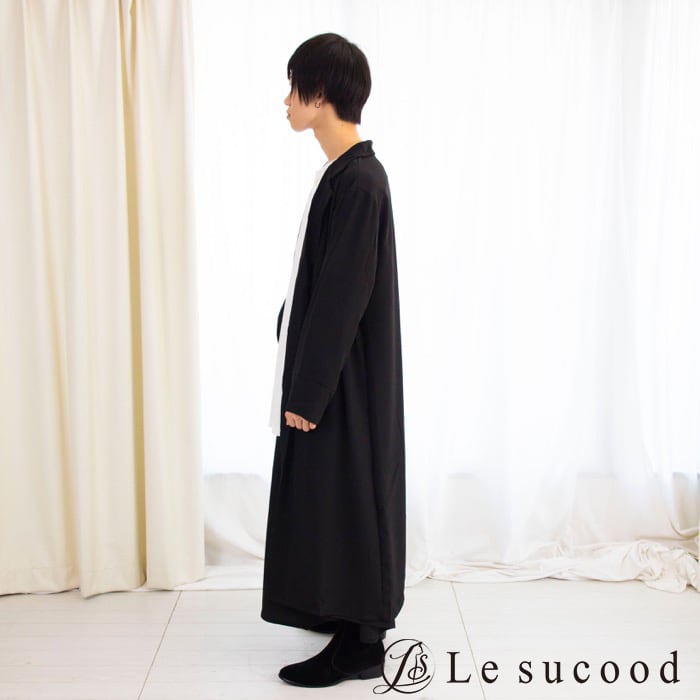 Le sucood】top033 スーパー ロング テーラード ジャケット ロング