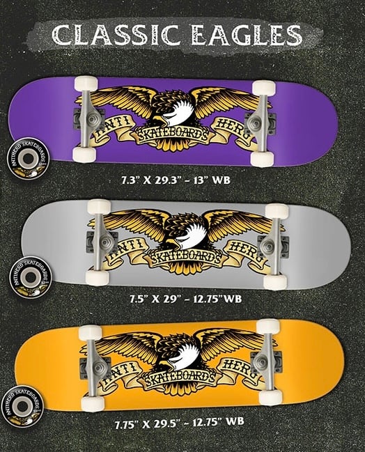 ANTIHERO COMPLETE / CLASSIC EAGLE / 7.3 x 29.3 inch ( 18.5 x 74.9