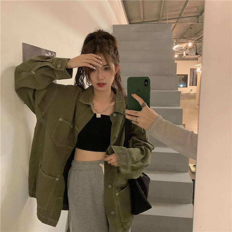 スタンダードカジュアルオータムジャケット ロング レトロ 秋物 モンロー58741347976