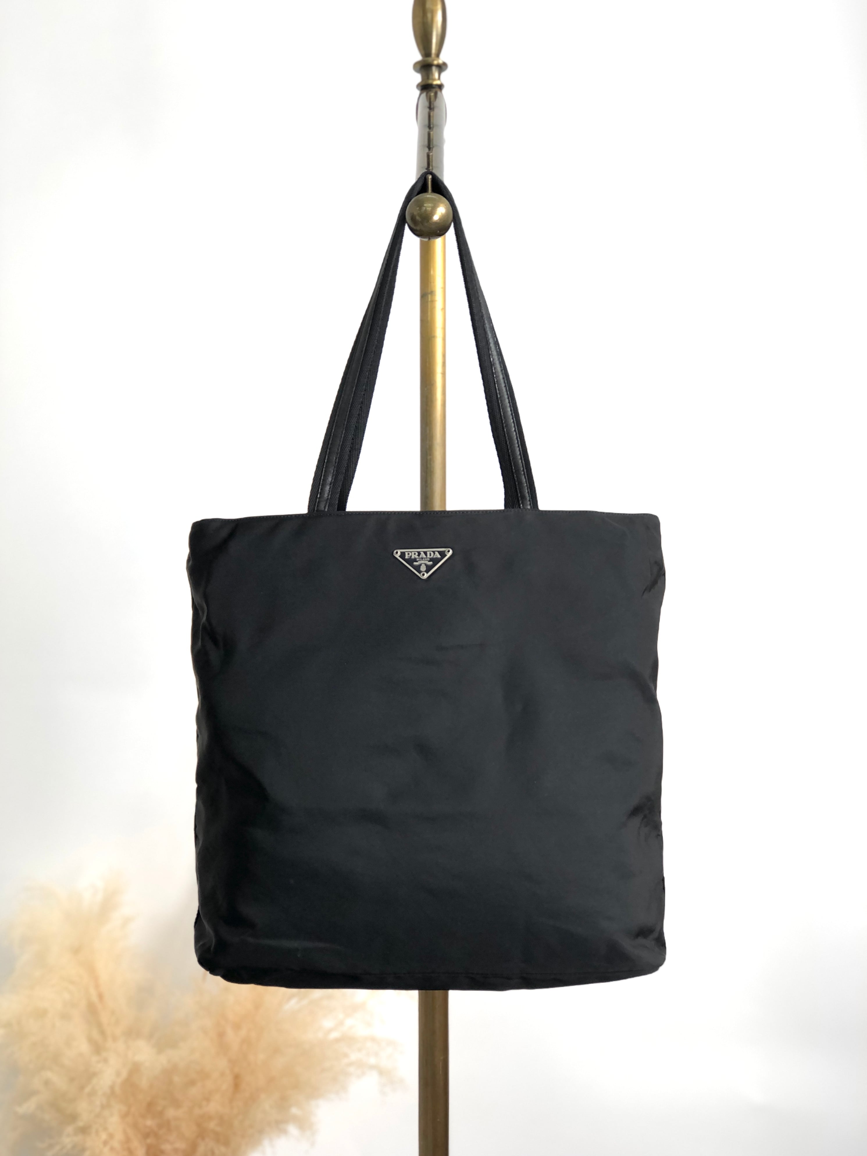 PRADA プラダ トートバッグ ブラック トライアングルロゴ ナイロン vintage ヴィンテージ オールド 885ief