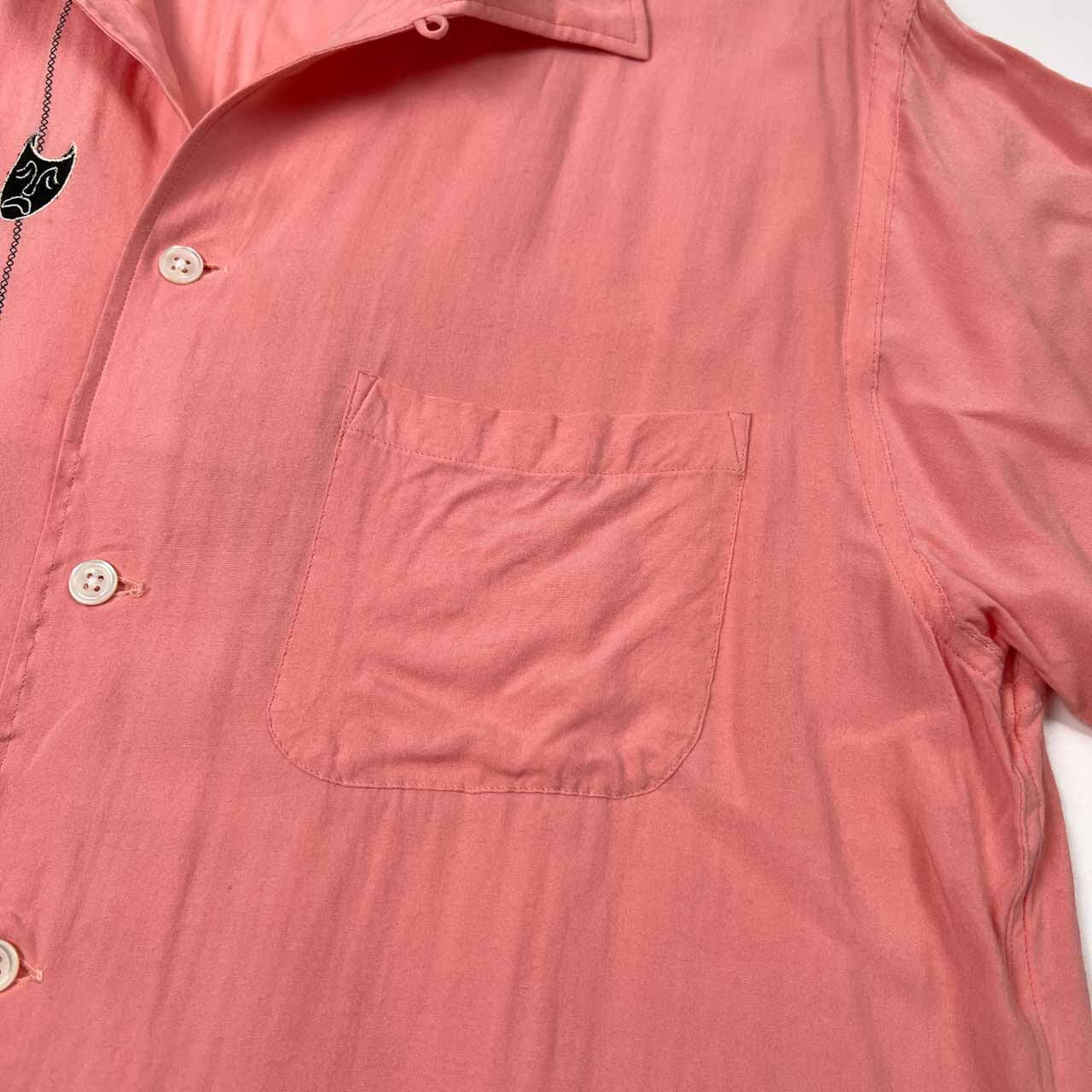 Dry Bones ドライボーンズ 刺繍入り レーヨン 半袖 ボーリング シャツ