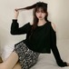 ✞ Tシャツ ♡ストラップレスショートラウンドネック長袖スリーブ♥カワイイ♥トップス ロング ✞ゴスロリ SM ミリ 甘ロリ クラロリ 和ロリ エレガント 黒ロリ 姫ロリ 華ロリ BB-BB27998140990