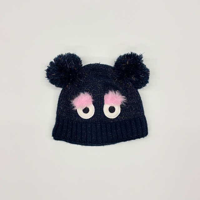 【1-3T】Pom-pom monster face knit cap beanie ポンポン付き モンスターフェイス ニット帽 ビーニー