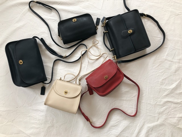 AMERICA 1990’s OLD COACH “Black Leather” ２WAY bag