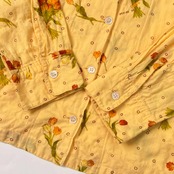Mademoiselle NON NON マドモアゼルノンノン 花柄 長袖シャツ L/イエロー レディース