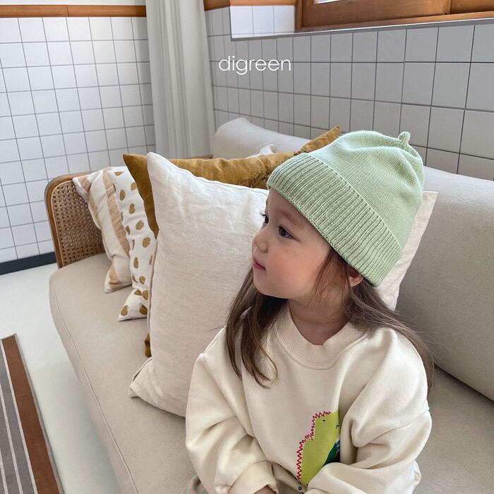 即納】spring beanie 韓国子供服 ビーニー帽 d'GREEN | こどもふく ...