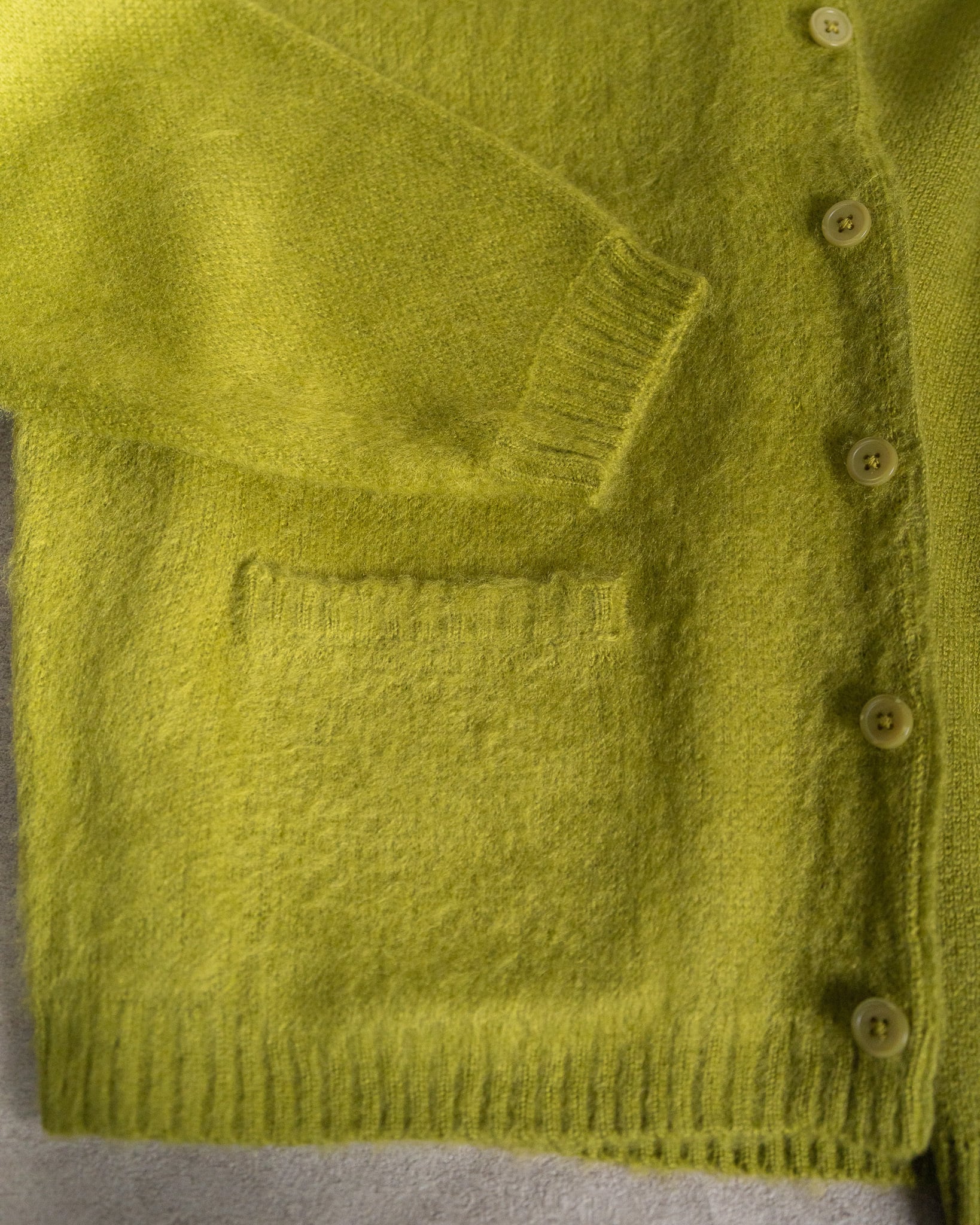 TOWN CRAFT】Solid Shaggy Cardigan 