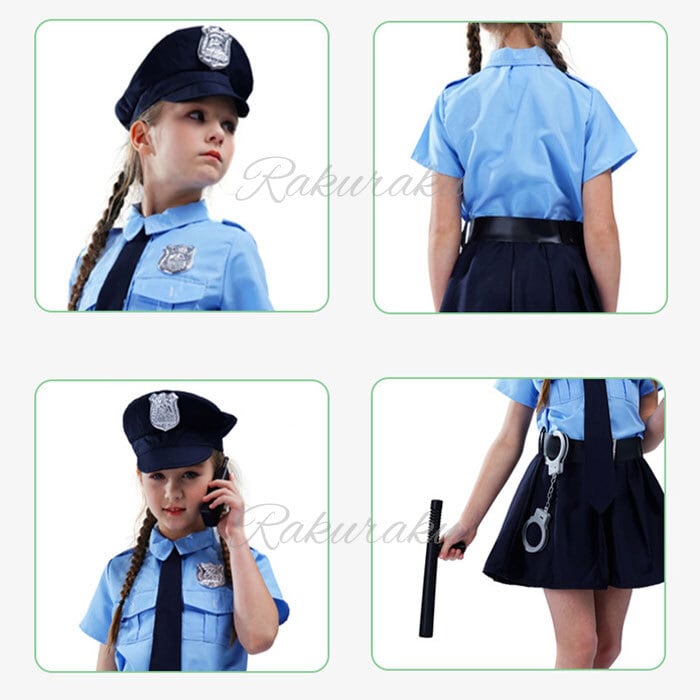 ハロウィン衣装 キッズ 警察服 ポリス 女の子 警察官 コスチューム 5点セット 女の子 ポリス 演出服 警察制服 ポリス お巡りさん ハロウィン  幼稚園 コスプレ衣装 警官 子供 警察官 仮装 コスチューム 変装 余興 変装グッズ パーティ | TPSどんどん