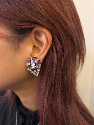 IOSSELLIANI/ vintage heart stone earring.(o)