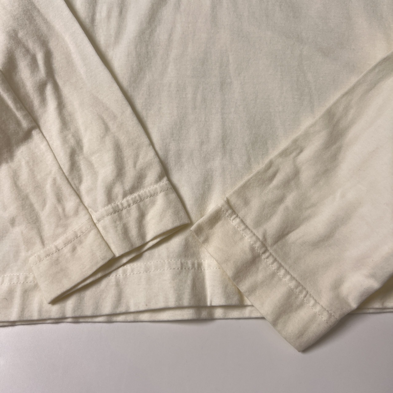 ASPESI アスペジ イタリア製 リネン切替 ピンタック タキシードブラウス 長袖Tシャツ Mサイズ程度/アイボリー /カットソー