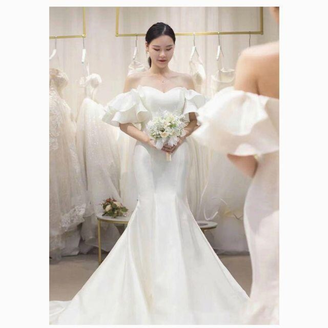 オフショルダー ウェディングドレス マーメイドライン 大好評中！結婚  