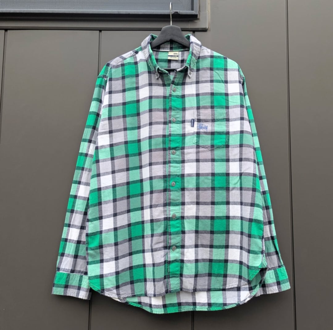 00s USA製!! bootleg stussy check pattern shirt 小岩店