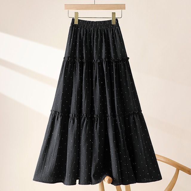 全4色/Shining tiered skirt　B408