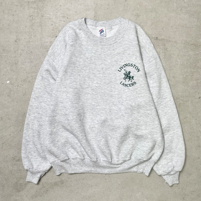 90年代 USA製 JERZEES スウェットシャツ 企業ロゴ 胸ロゴ プリント 
