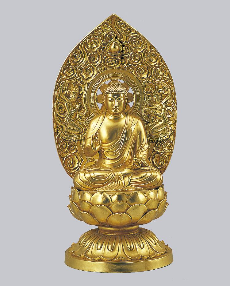 薬師如来 金箔仕上 長田晴山作