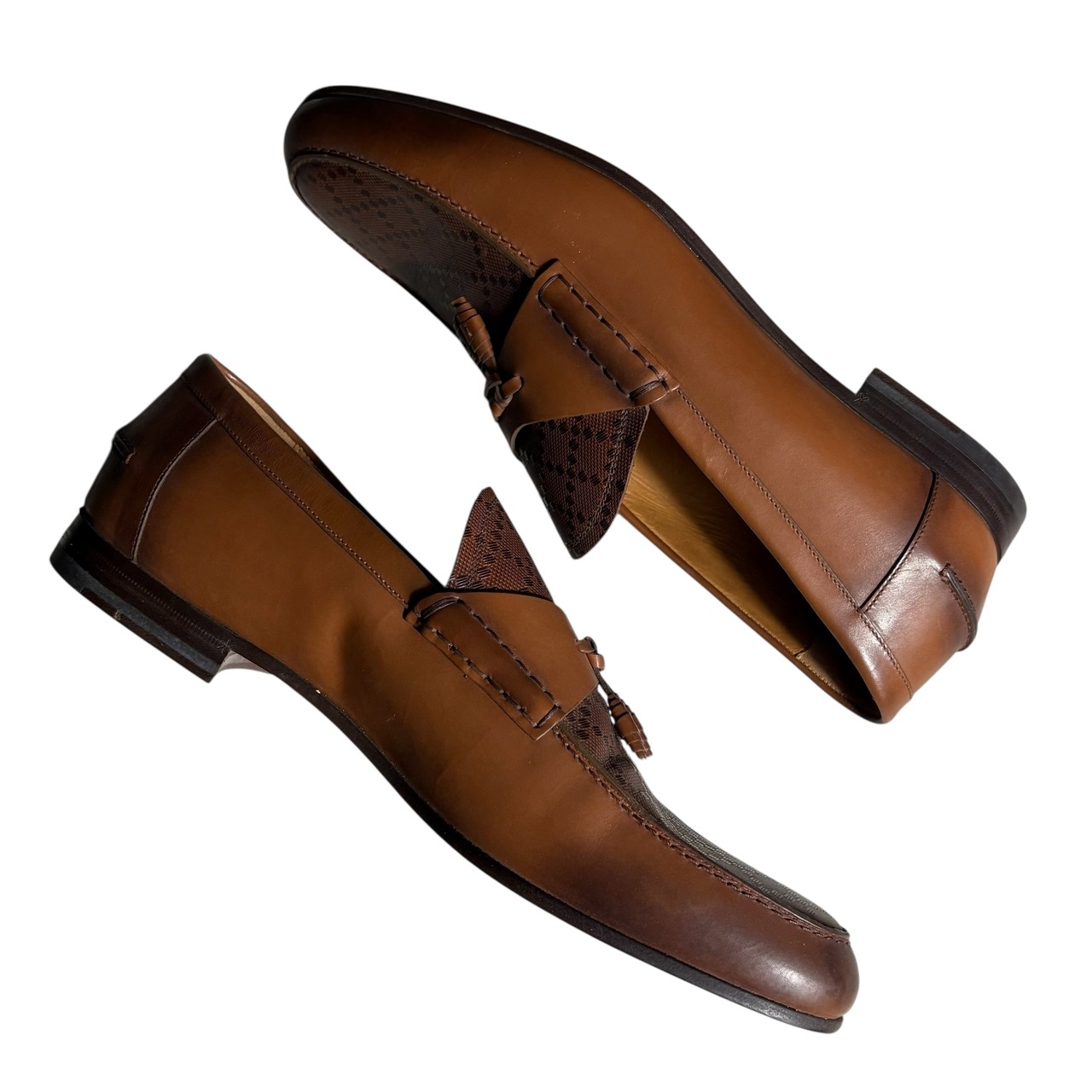 vintage GUCCI 2tone leather loafers “DIAMANTÉ”