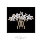 クリスタルコーム(ゴールド×パールフラワー)