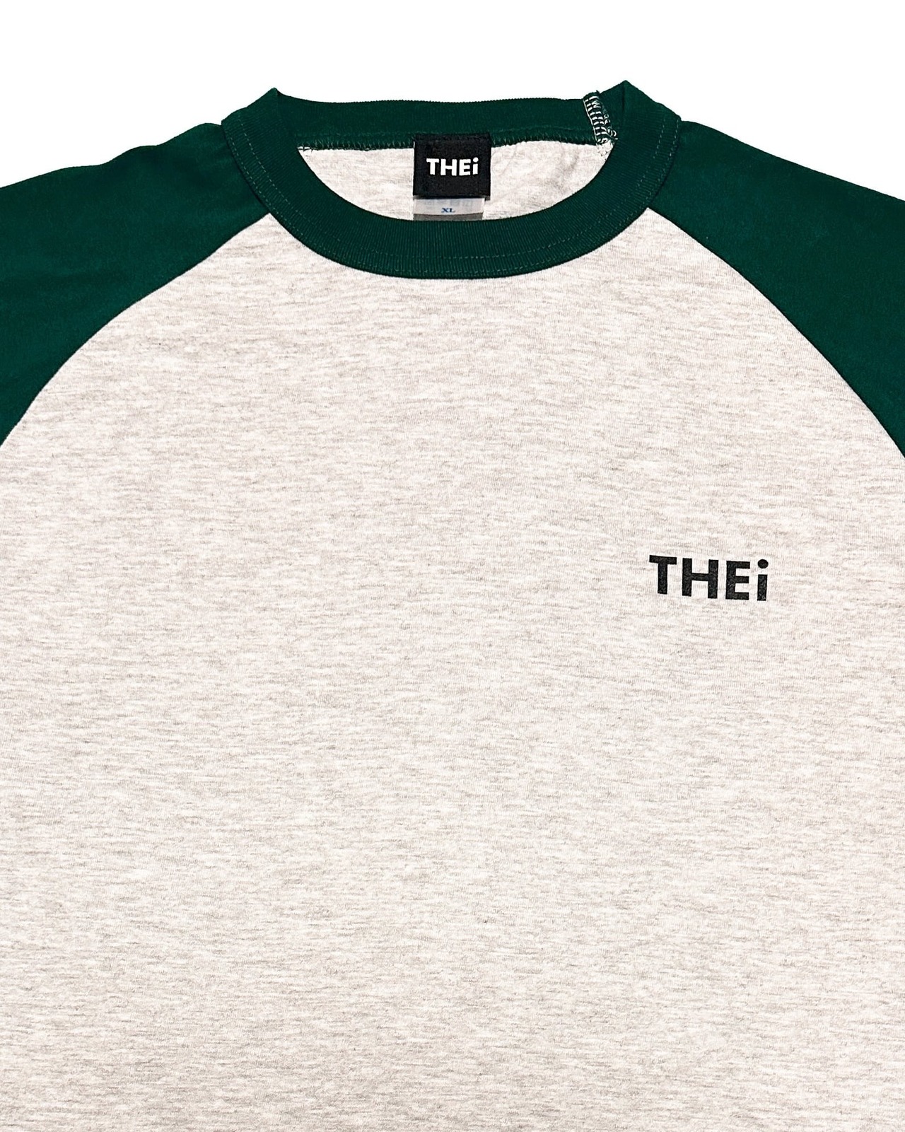 BASIC ONE POINT RAGLAN T-SHIRT - GRAY / BILLIARD GREEN