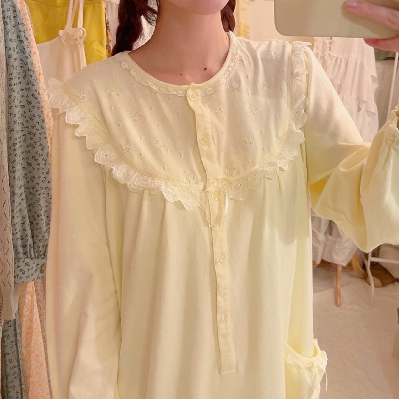 yellow cotton neglige one-piece