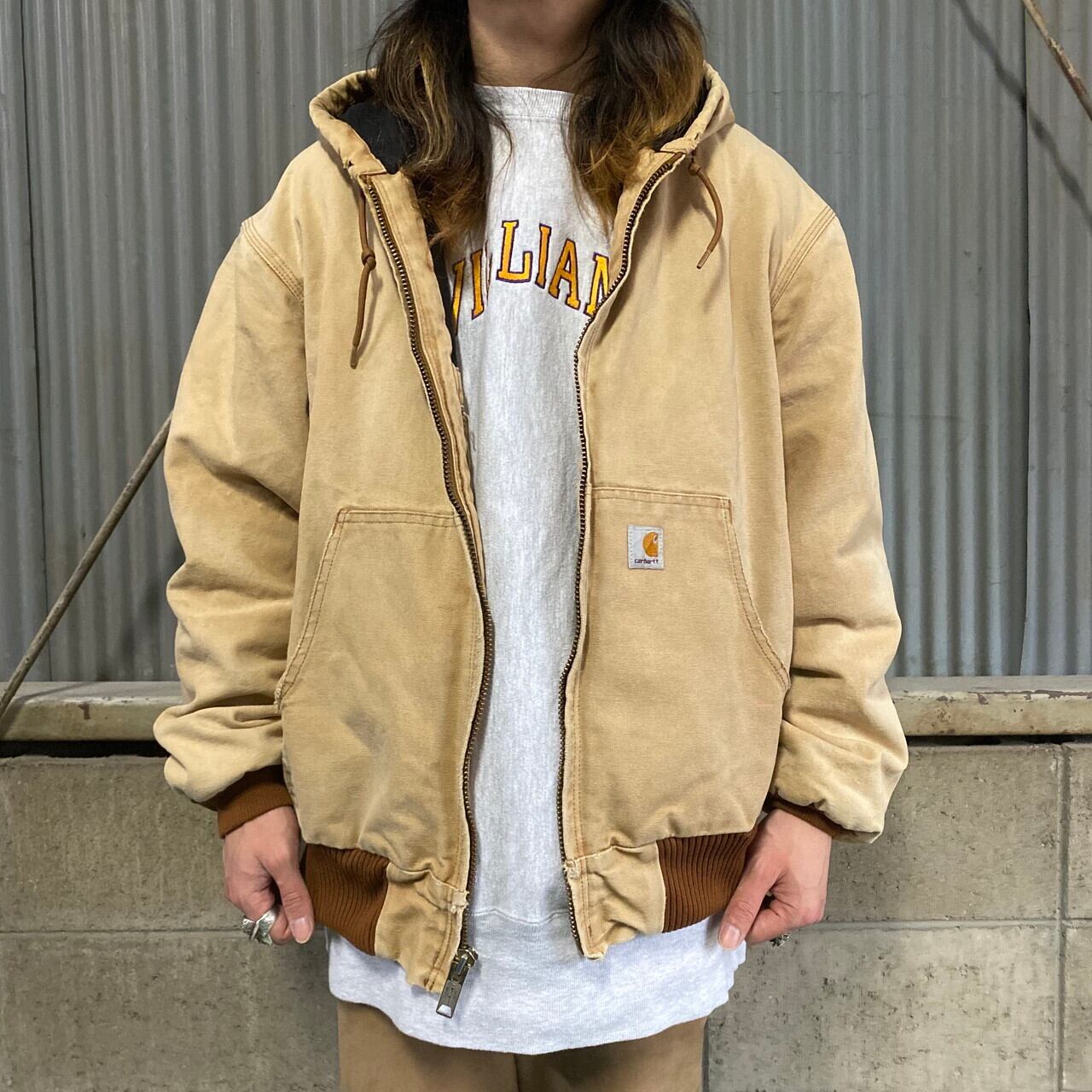 90s カーハート エスキモーパーカ   carhartt ダックジャケット 中綿入 90年代 ヴィンテージベージュ メンズ 【200222】