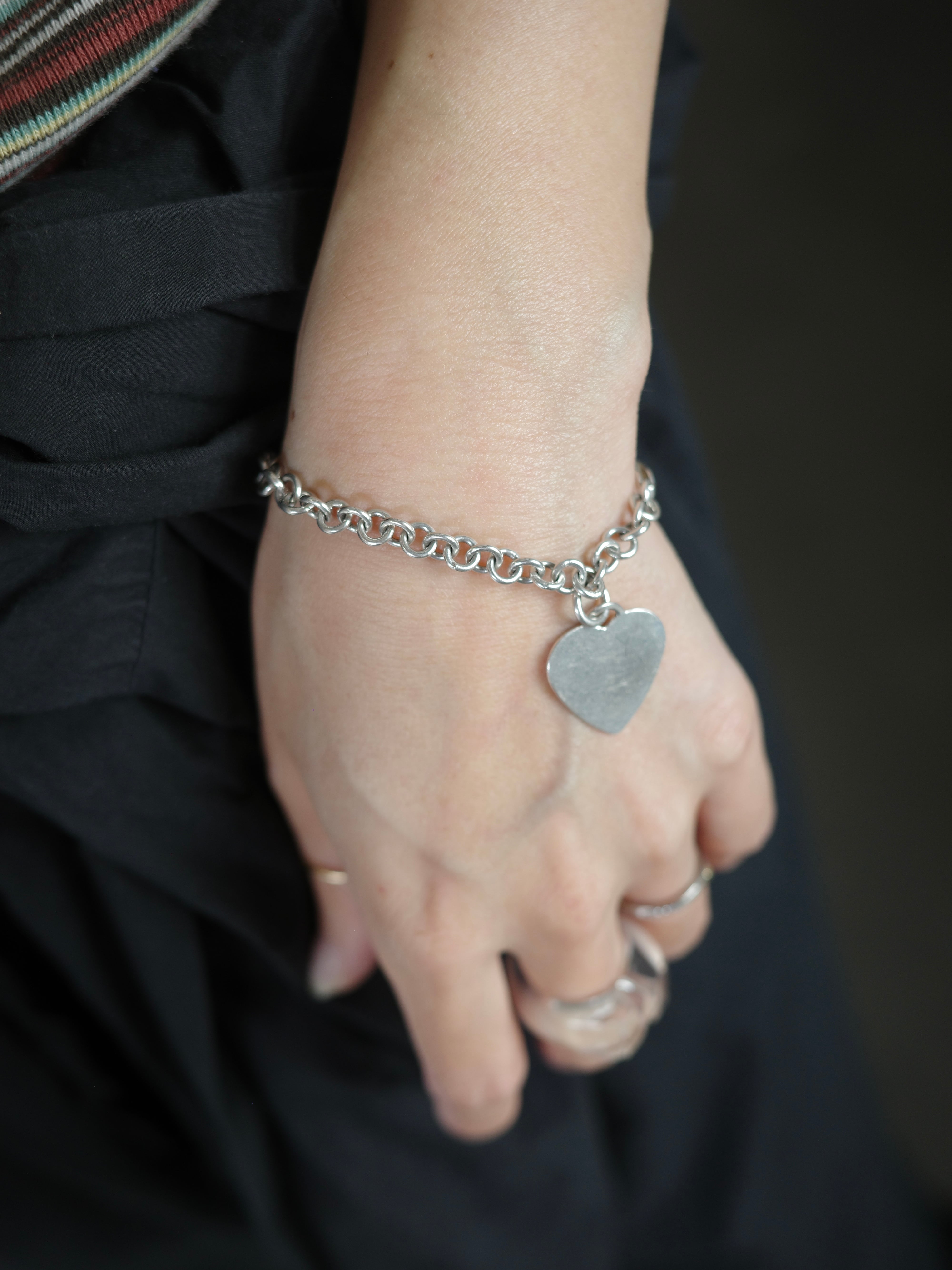 ヴィンテージ　SILVER925　ブレスレット　ハート　ハートリンク vintage> heart motif chain bracelet | CherLife