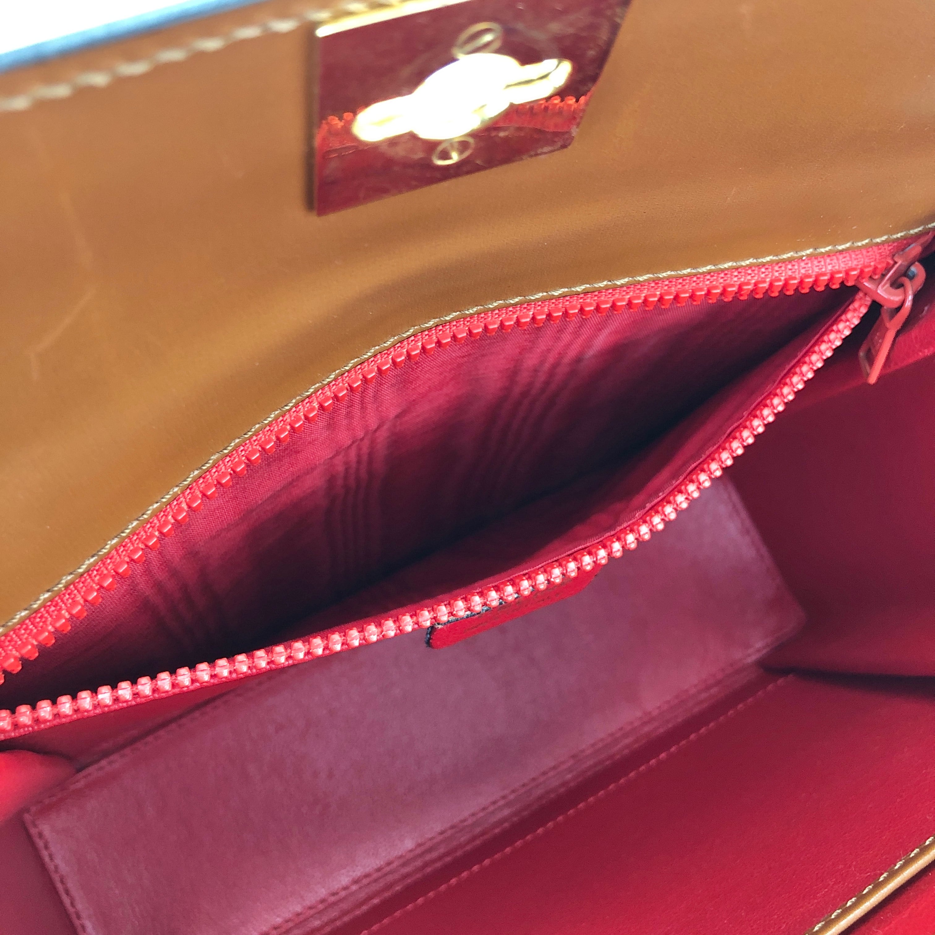 celine セリーヌ ピンクレザーショルダーバッグ ガンチーニ ロゴ