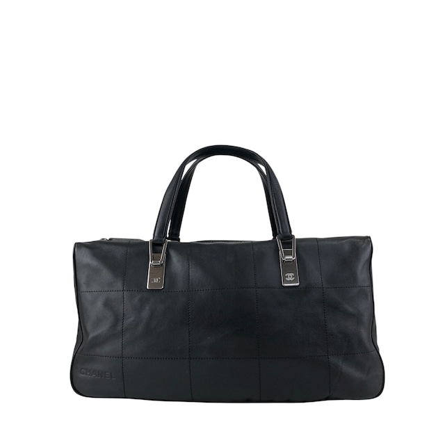 CHANEL シャネル ハンドバッグ ブラック チョコバー レザー ボストンバッグ vintage ヴィンテージ オールド 6gabx8