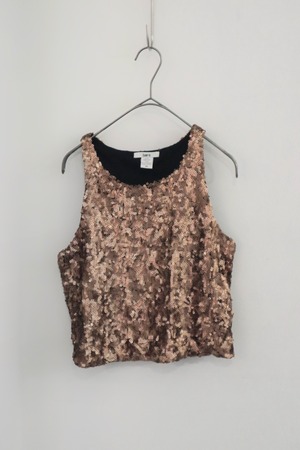 brown sequins cropped tops