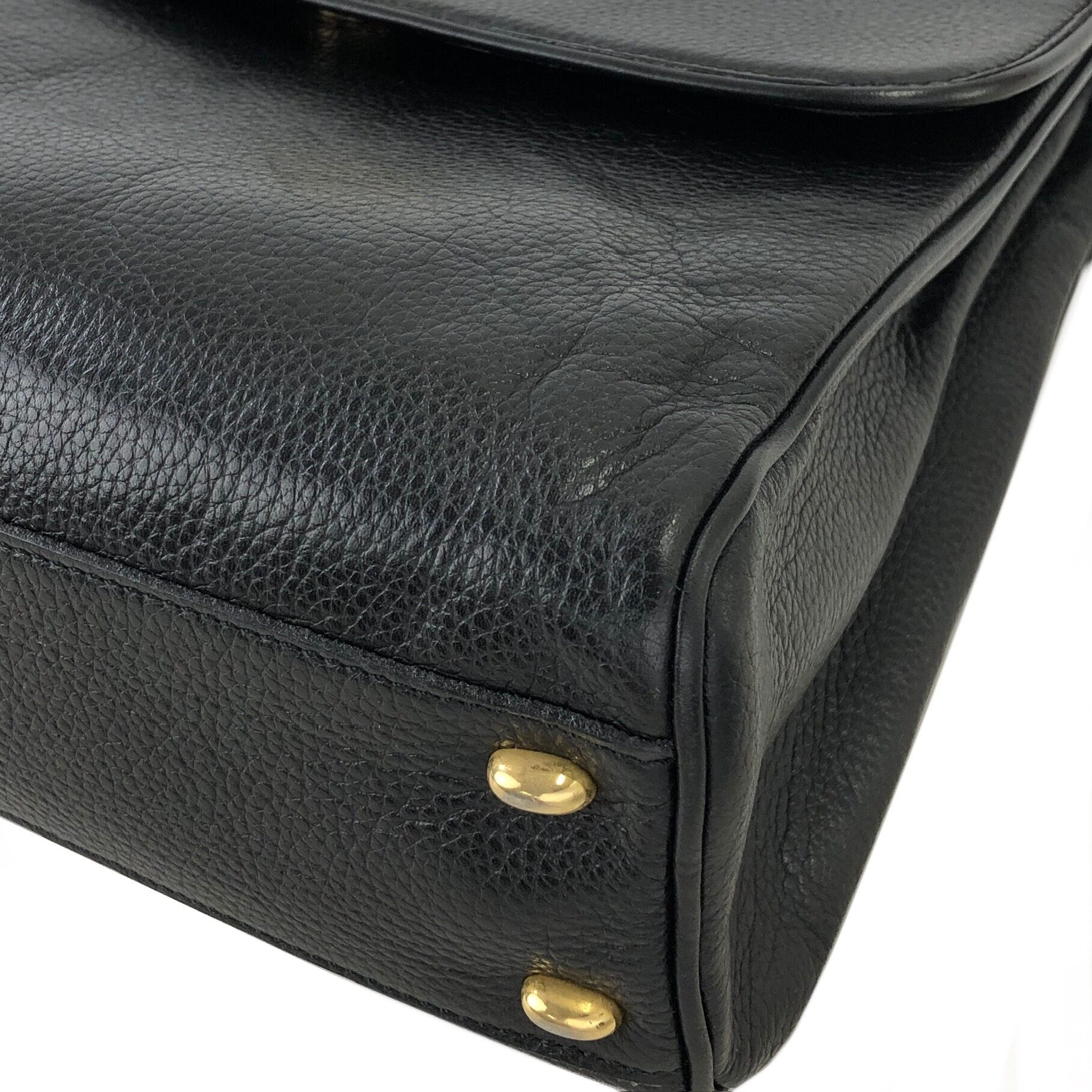 CELINE セリーヌ マンテル レザー 2way ショルダーバッグ ブラック