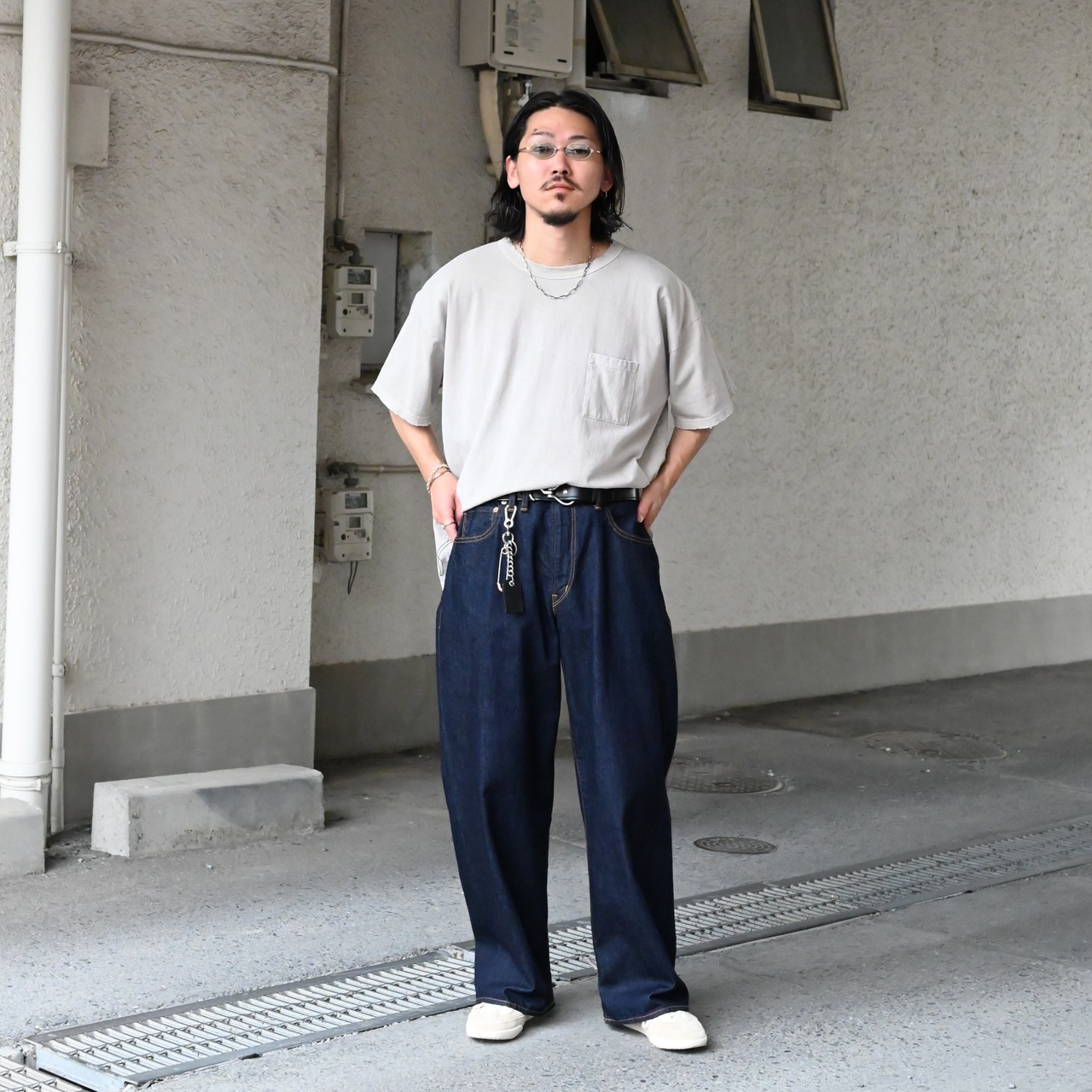 ANACHRONORM(アナクロノーム）WIDE 5P DENIM PANTSコーディネート