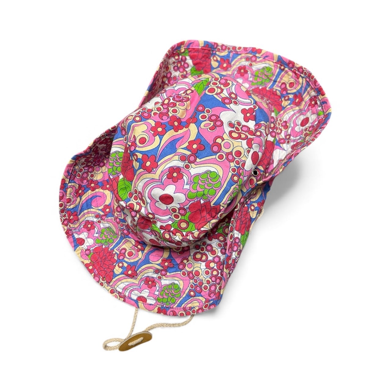 VINTAGE 1960s–70s サイケ ヒッピー 帽子 Psychedelic Flower Power