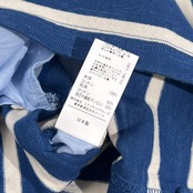 green label relaxing グリーンレーベル 切替 ボーダー 長袖 ワンピース /ブルー系 レディース