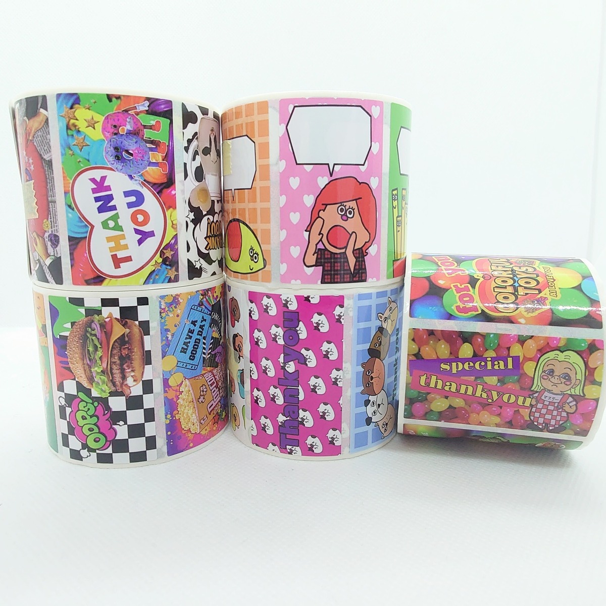 tastycafe×ARomantic コラボ文具 ロールシール4種 （作家 ロールシール 