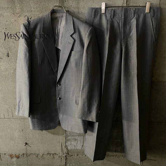 〖Yves Saint Laurent〗wool single setup suit/イブサンローラン ウール シングル セットアップ スーツ/msize/#0411