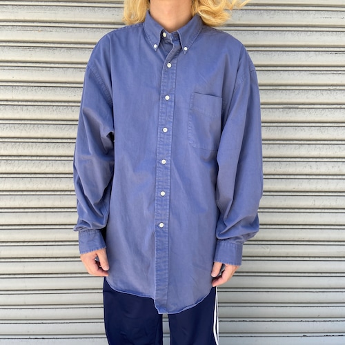 90s Ralph Lauren BIG SHIRT ボタンダウンシャツ 紺 L