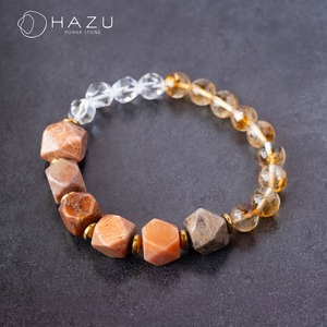 海のパワー宿る優しいブレス［コーラル／シトリン／水晶／ヘマタイト］