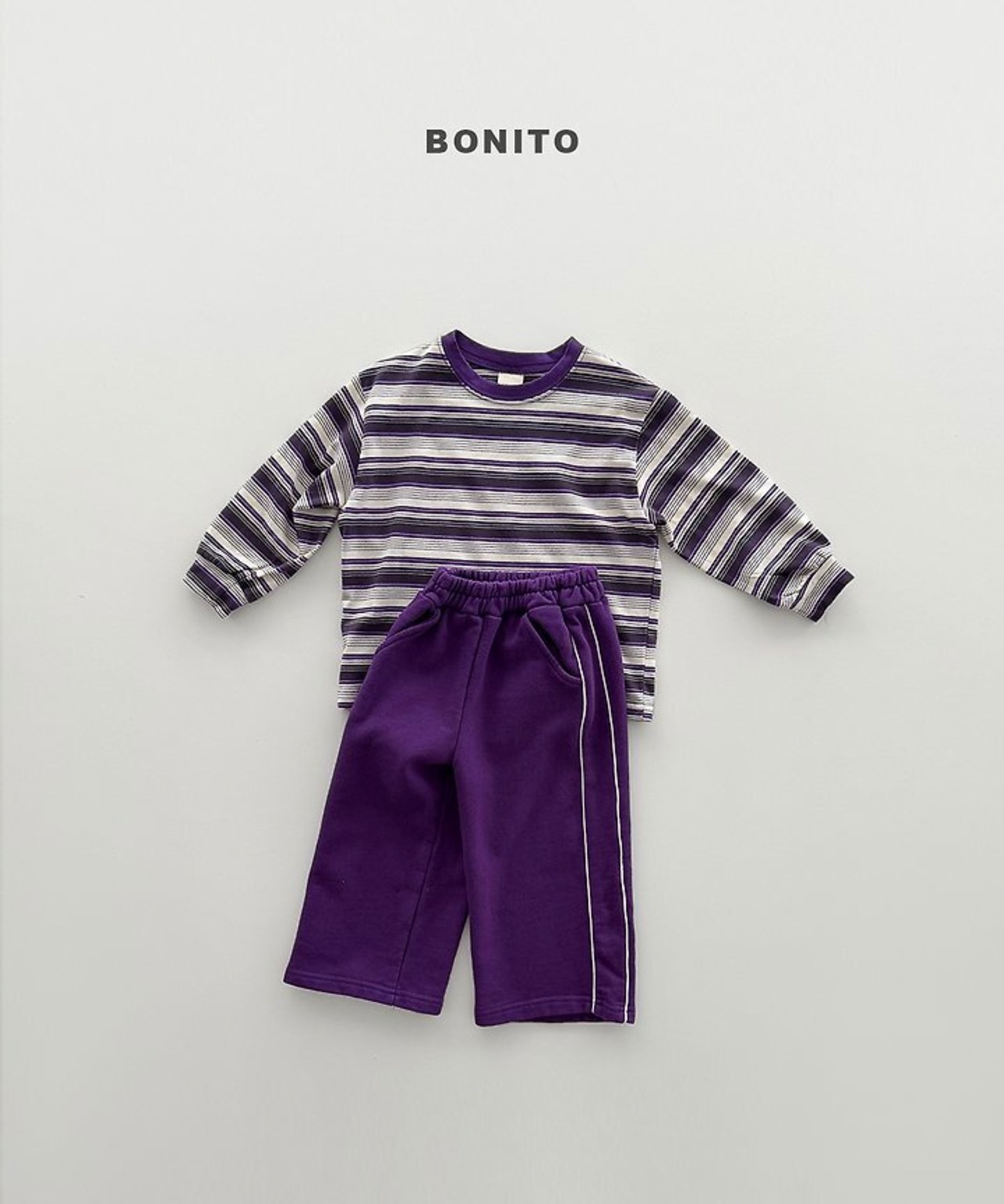【取寄/韓国直送】BONITO 26/AT 2カラーストライプしぼりTシャツ｜夏服｜韓国子供服