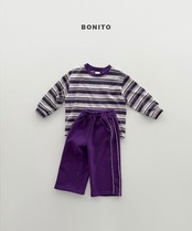 【取寄/韓国直送】BONITO 26/AT 2カラーストライプしぼりTシャツ｜夏服｜韓国子供服
