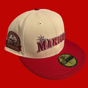 Seattle Mariners 30th Anniversary New Era 59Fifty Fitted / Beige,Red (Gray Brim)