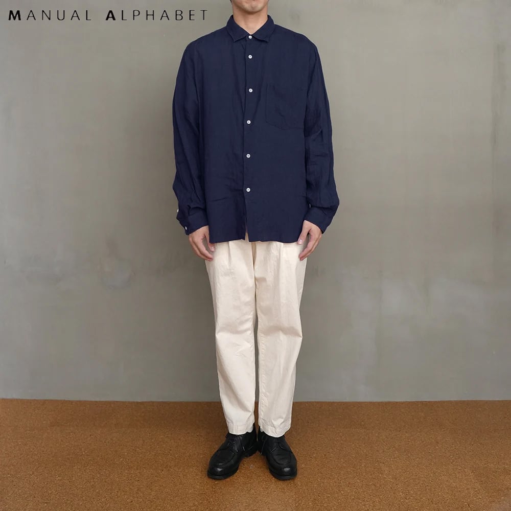 【新品】MANUAL ALPHABETバンドカラーシャツ グラフチェック