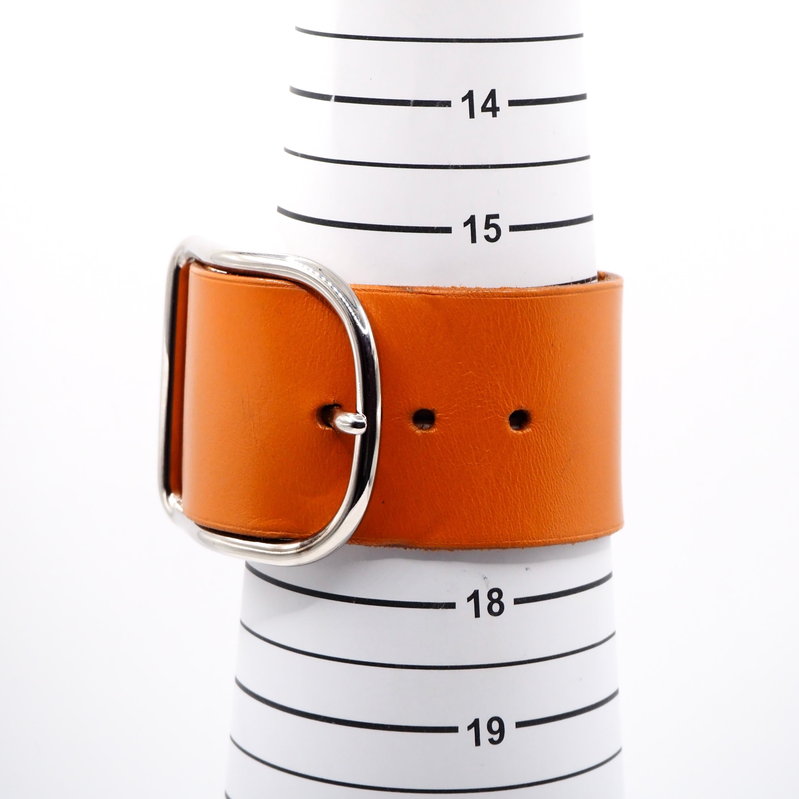 HERMES アピGM レザー ブレスレット ブラウン シルバー エルメス