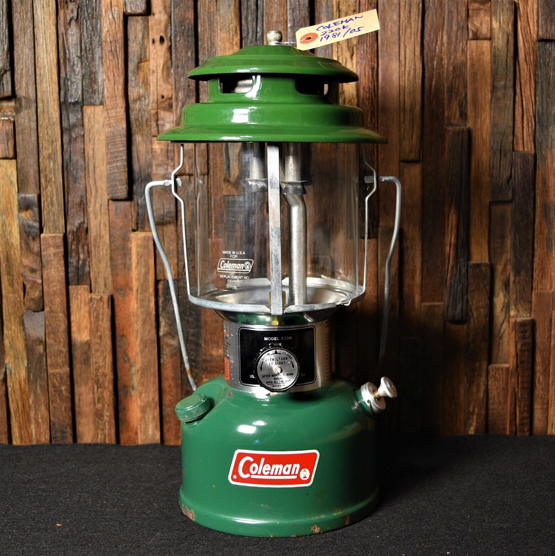 黒タタキSL/朱天黒 ビンテージ Coleman コールマン ランタン 220K 1981