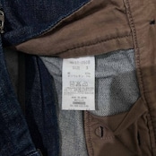 OMNIGOD オムニゴッド 裾ダブル トラウザーズ ストレッチ デニム パンツ 3 /メンズ/チノパン風/インディゴ/日本製